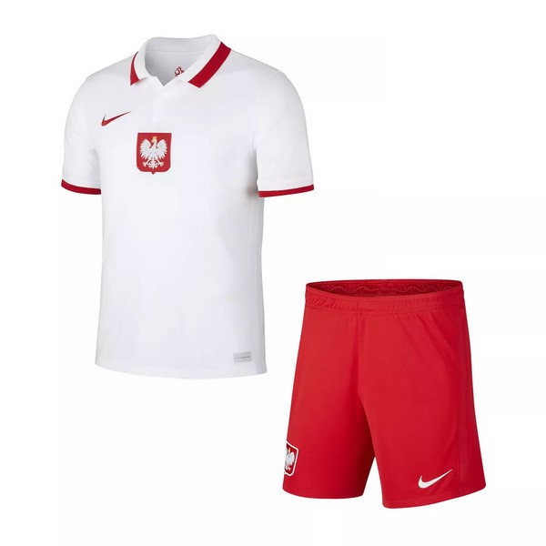 Camiseta Polonia Replica Primera Ropa Niño 2021 Blanco